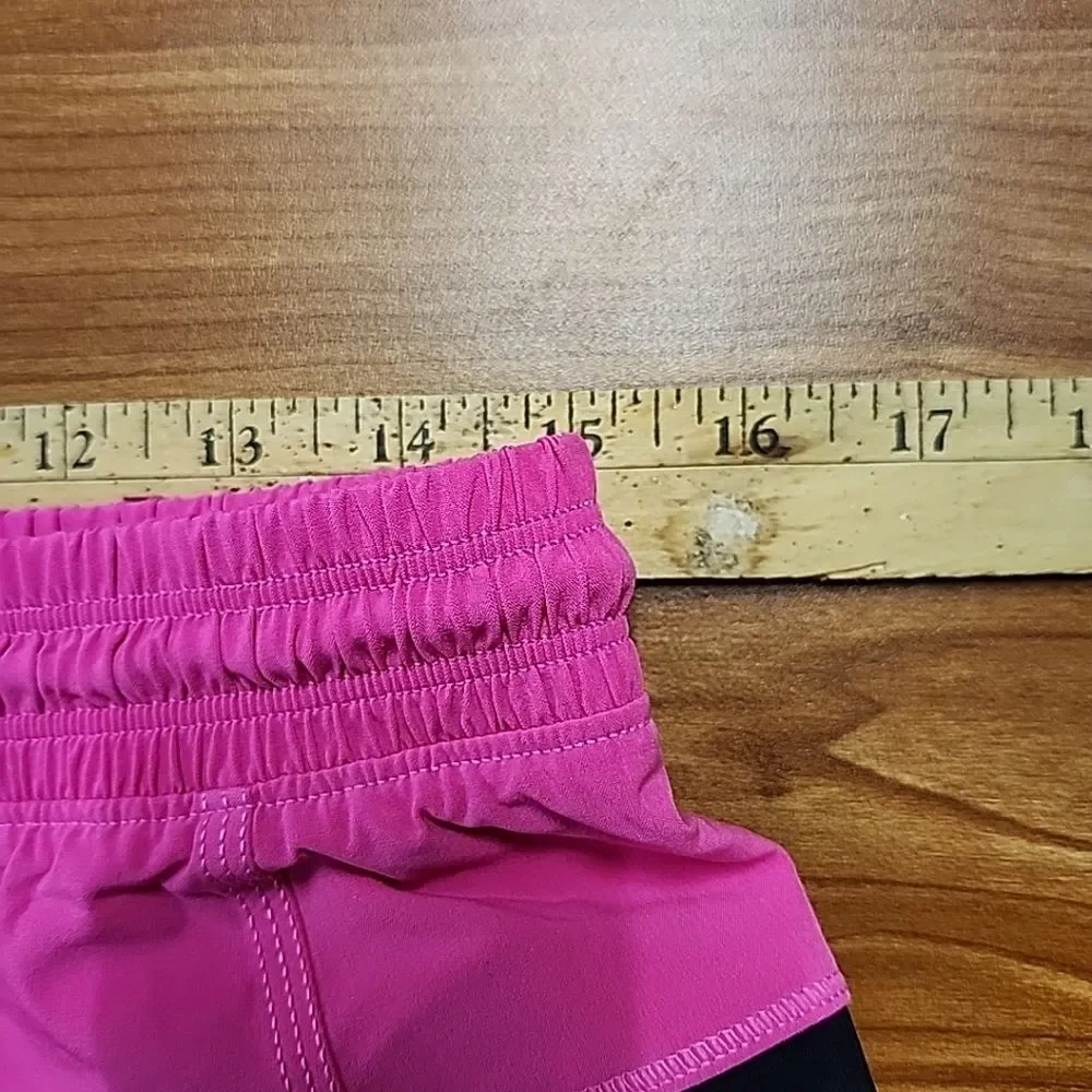 Lululemon Wide Leg Capri Yoga Pants Ankle Drawstring Back Pocket Sz 8 Black/Pink